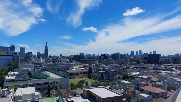 Daytime view from Hatsudai towards Shinjuku, a view, shinjuku, sunny, JPG