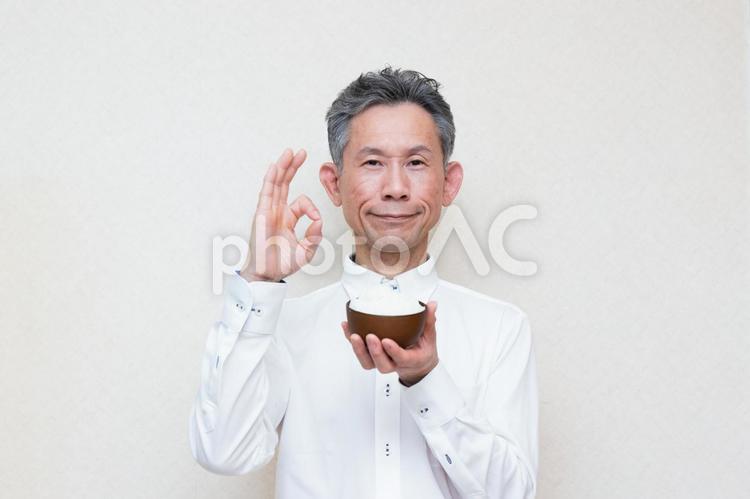 白米と中年男性5 白米と中年男性5 ご飯,米,カロリーの写真素材