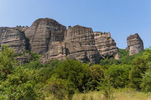 メテオラ 奇岩群 世界遺産の風景 メテオラ 奇岩群 世界遺産の風景 ギリシャ,メテオラ,奇岩群の写真素材