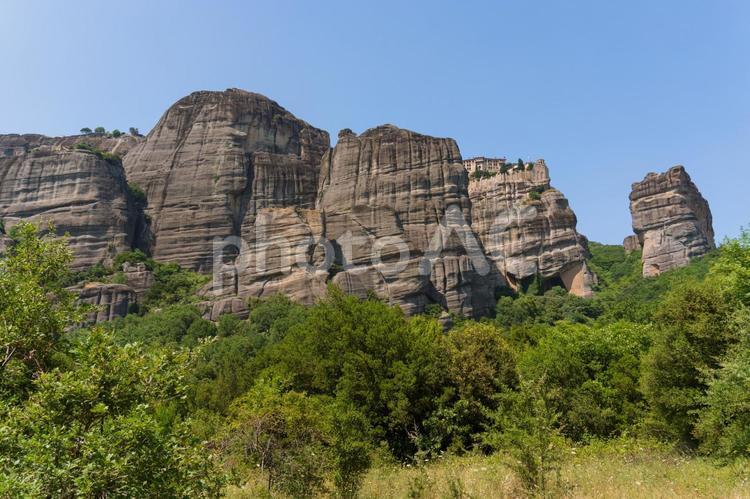 メテオラ　奇岩群　世界遺産の風景 ギリシャ,メテオラ,奇岩群の写真素材