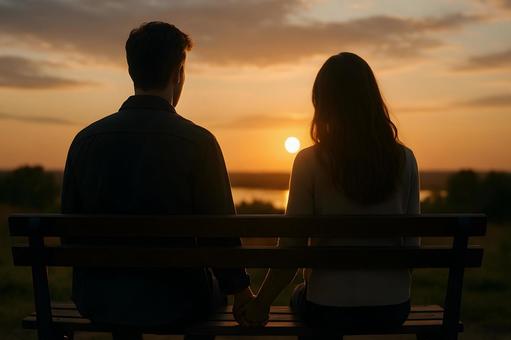 夕暮れの恋人たち 夕暮れの恋人たちの写真