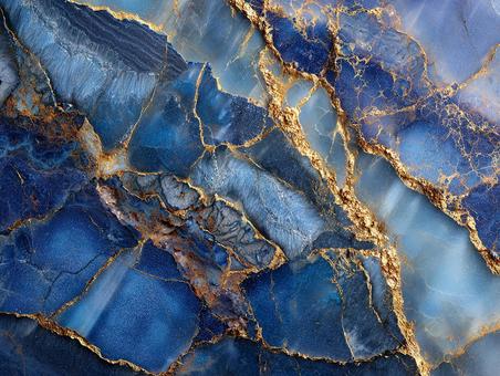 砕けた石の隙間に輝く金色のラインの写真