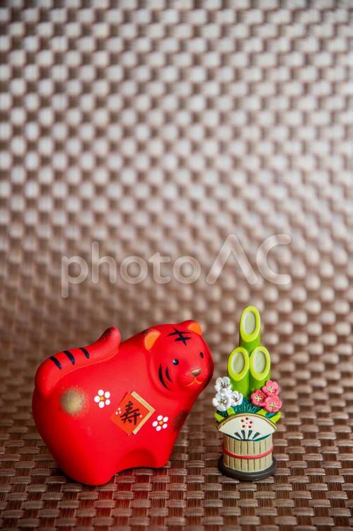 たて　寅年　背景・年賀状素材 寅,とら,虎の写真素材