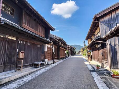 旧東海道「関宿」の町並み 関宿,旧東海道,宿場町の写真素材