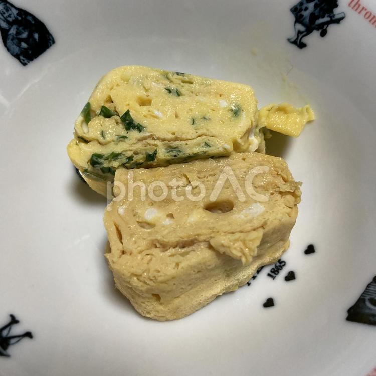 ネギと醤油の卵焼き ネギ,醤油,卵焼きの写真素材