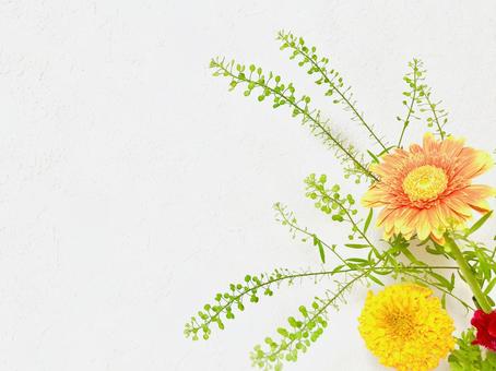 オレンジの花のフレーム オレンジの花のフレームの写真