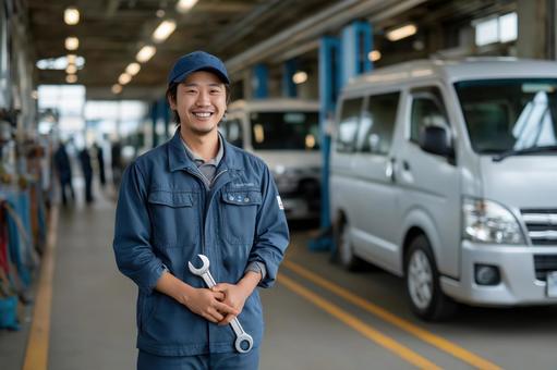 自動車整備工場で働く整備士、エンジニア 自動車整備工場で働く整備士、エンジニアの写真