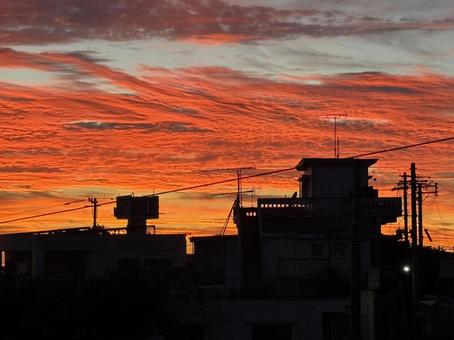 美しい夕焼け空 美しい夕焼け空 夕暮れ,夕方,空の写真素材