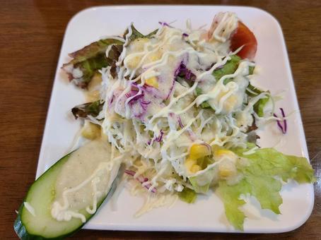たっぷりドレッシングのフレッシュサラダ フレッシュサラダ,たっぷりドレッシング,野菜の写真素材