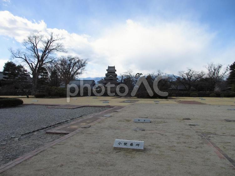 長野県-松本城-天守と二の丸御殿跡 松本城,城,国宝の写真素材
