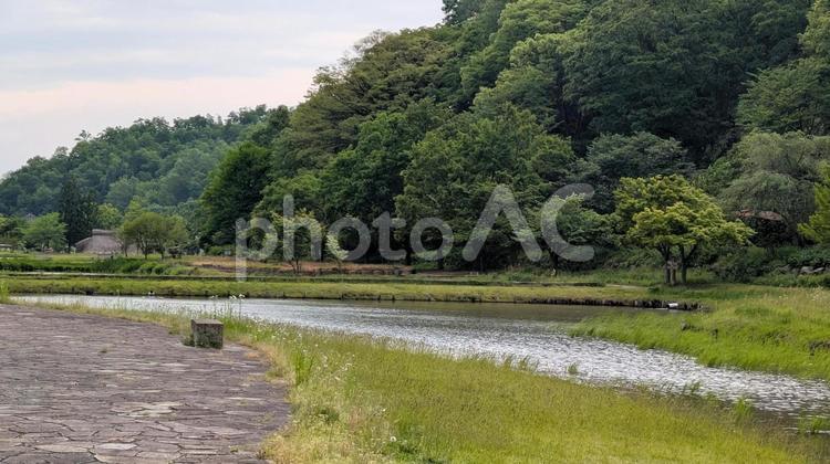 まほろば古の里歴史公園(山形県高畠町) 山,風景,自然の写真素材