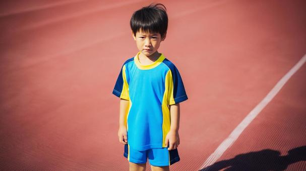 陸上競技を楽しむ少年10 陸上競技を楽しむ少年10の写真