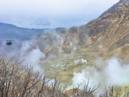 大涌谷と箱根ロープウェイ 大涌谷と箱根ロープウェイ 大涌谷,箱根ロープウェイ,観光地の写真素材