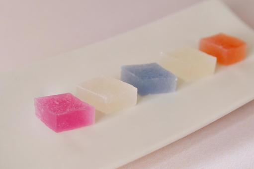 琥珀糖 琥珀糖 琥珀糖,和菓子,寒天の写真素材