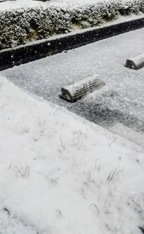 雪の駐車場 雪の駐車場の写真
