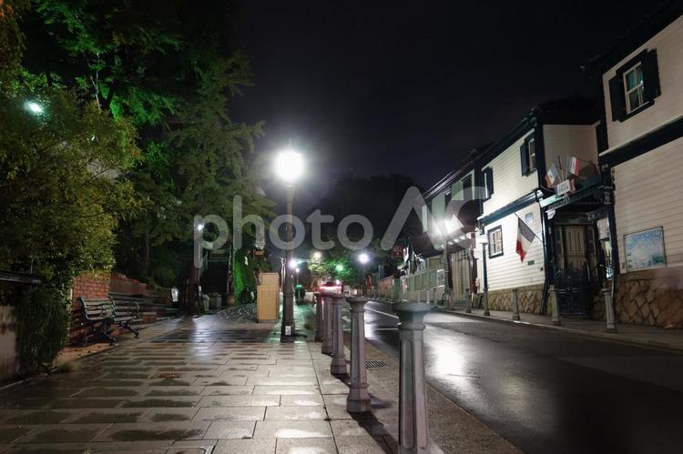 異人館の夜景 異人館,夜景,街並みの写真素材