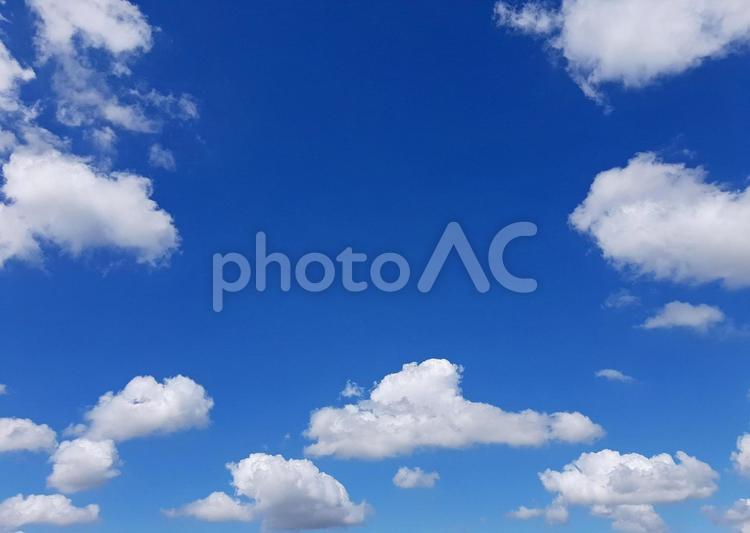 空と雲1 青空,空,雲の写真素材