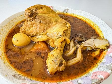 ホロホロに煮込まれたチキンスープカレー スープカレー,カレー,北海道の写真素材