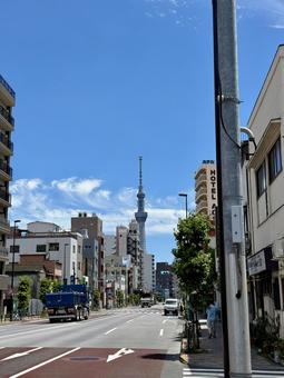 夏空と南千住の街並み 2025年 夏空と南千住の街並み 2025年 青空,入道雲,夏の写真素材