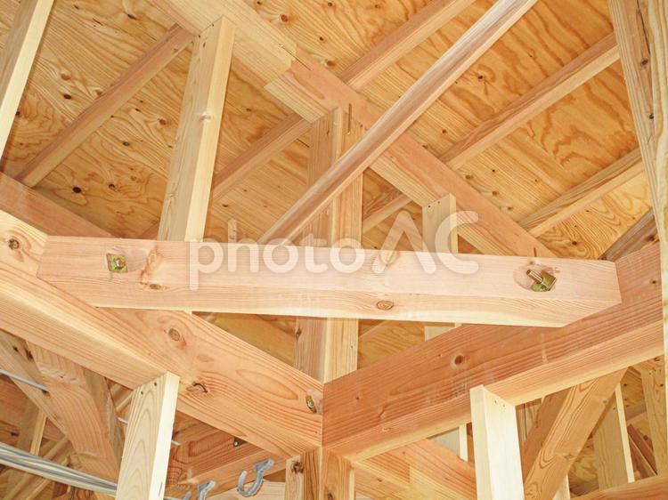 木造住宅の骨組み2 木造住宅,木材,家の写真素材