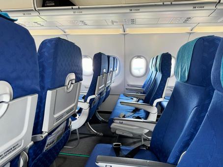 LCC機内座席 lcc,飛行機,機内の写真素材