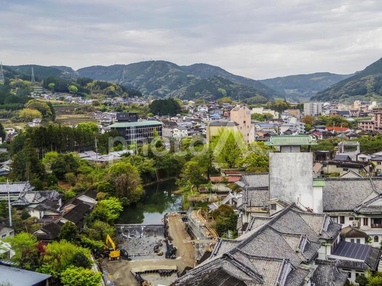 【佐賀県】嬉野温泉の街並み 嬉野温泉,温泉街,町並みの写真素材