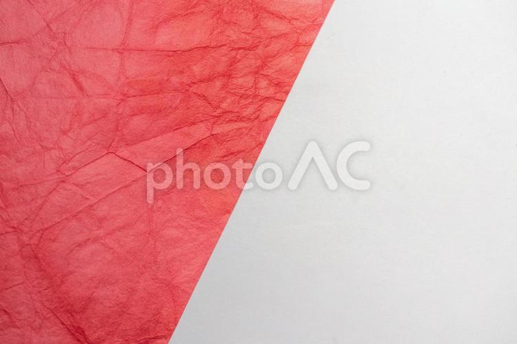 赤と白のツートンカラーの和紙 和紙,赤色,白の写真素材