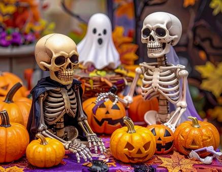 ハロウィン 骸骨 & お化けの置物 ハロウィン 骸骨 & お化けの置物の写真