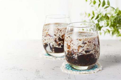 クラッシュコーヒーゼリー クラッシュコーヒーゼリー コーヒーゼリー,ゼリー,デザートの写真素材