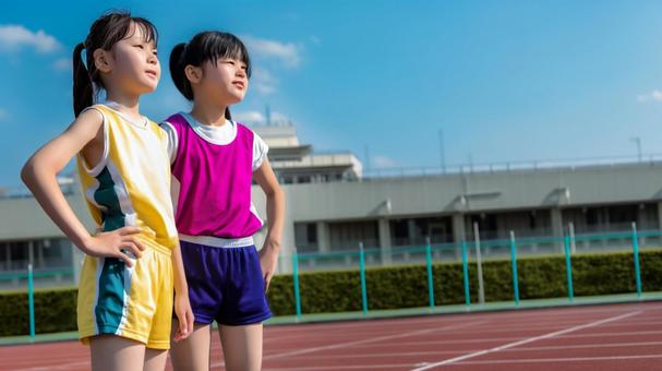 陸上競技を楽しむ少女18 陸上競技を楽しむ少女18の写真