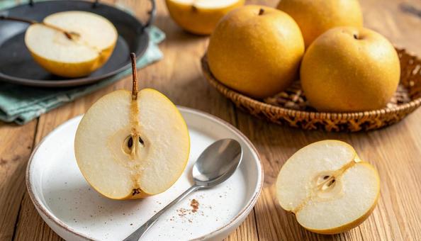 秋の味覚 カットされた梨 秋の味覚 カットされた梨の写真