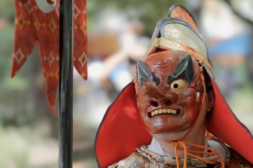 天狗のお面と夏祭り001 天狗のお面と夏祭り001 天狗,お面,神社の写真素材