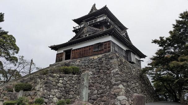 丸岡城の天守 丸岡城,城,現存天守の写真素材