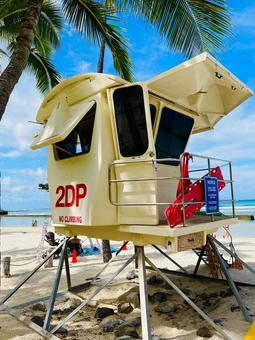 Lifeguard tower Lifeguard tower ハワイ,ワイキキ,ハワイ州の写真素材