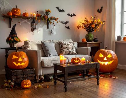 ハロウィンの飾りつけ ハロウィンの飾りつけの写真