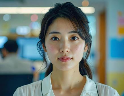 仕事中の女性2 仕事中の女性2の写真