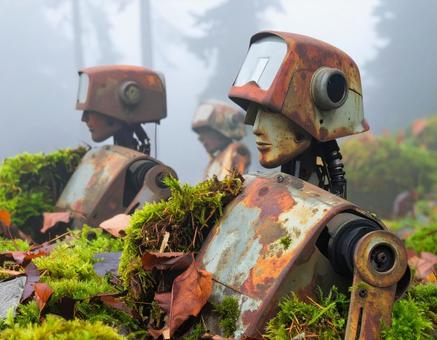 朽ちたロボット 朽ちたロボットの写真