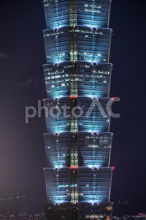台北の象山から見える台北101の夜景 台湾,象山,台北の写真素材