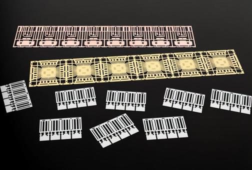 チップ回路に使うカラフルなリードフレーム チップ回路に使うカラフルなリードフレーム 半導体,工場,精密の写真素材