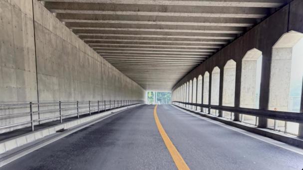 洞門を抜けて 洞門,覆道,道路の写真素材