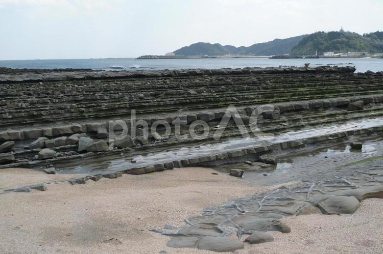 宮崎県　青島　鬼の洗濯板 青島,鬼の洗濯板,鬼の洗濯岩の写真素材