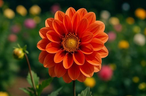 オレンジ色の美しい花・自然・風景・花畑 オレンジ色の美しい花・自然・風景・花畑 オレンジの花,ダリア,フラワーの写真素材