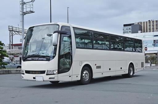 三菱ふそう　エアロエース　白 夜行バス,高速バス,旅行の写真素材