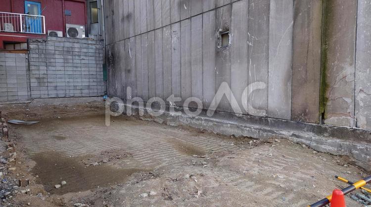 建物を撤去した更地3 更地,地面,工事の写真素材