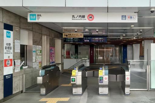 東京メトロ丸ノ内線 中野新橋駅 中野区 中野新橋駅,地下鉄,東京メトロの写真素材