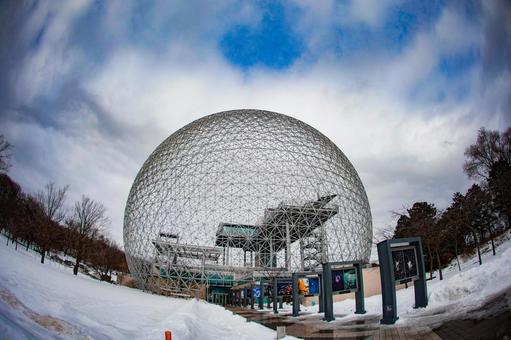 バイオスフィアのエントランス（カナダ） バイオスフィア,モントリオール,カナダの写真素材