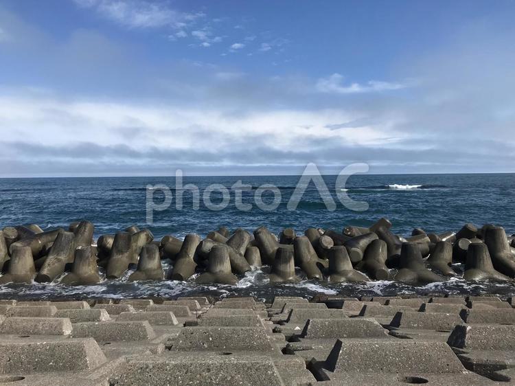 田舎の海　青空 自然,海,田舎の写真素材