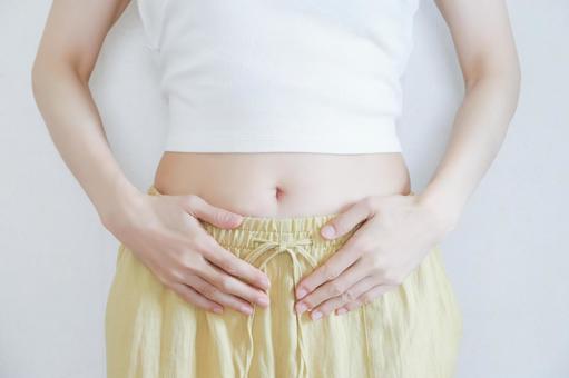 お腹を触る女性 ウエスト,ウェスト,女性の写真素材