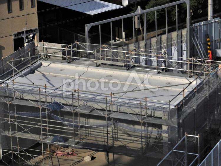 建設中の建物 建設中,足場,コンクリートの写真素材