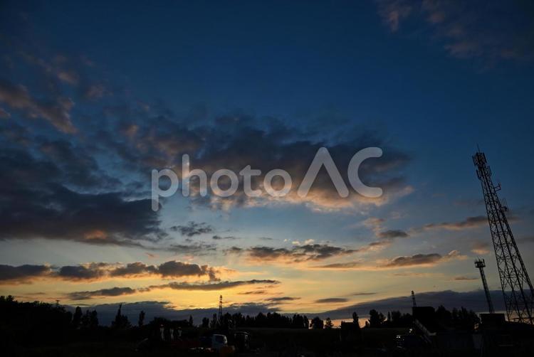 夕焼け 2025/8/2 夕焼け,夕暮れ,夕方の写真素材